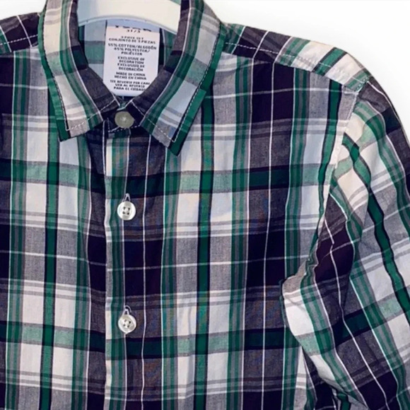 IZOD EUC BOYS TOP BLUE GREEN PLAID SIZE 3 3T - Picture 4 of 4